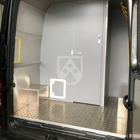 Foamlite® plastic wall cladding and door in a Sprinter transporter