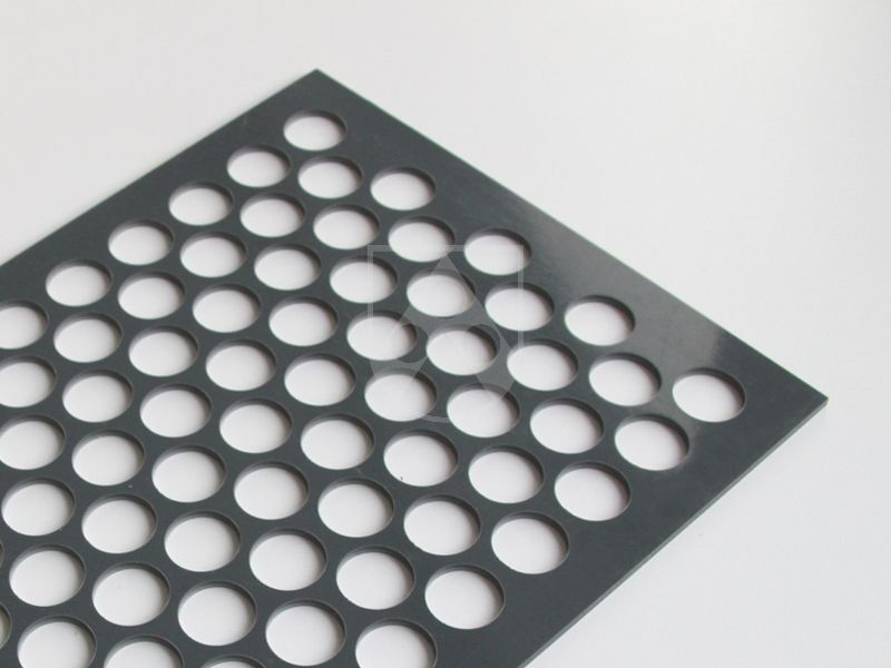 Perforated plastic sheet with round perforation